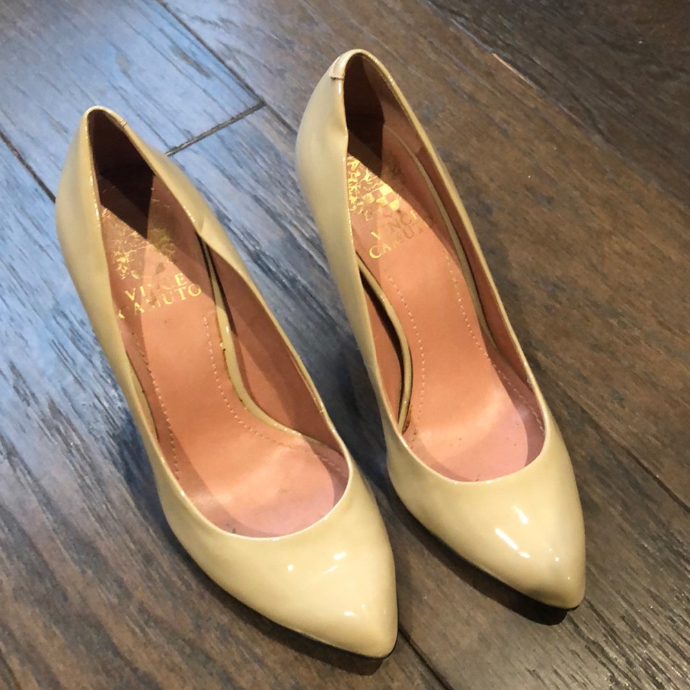 Tan pumps from Vince Camuto.